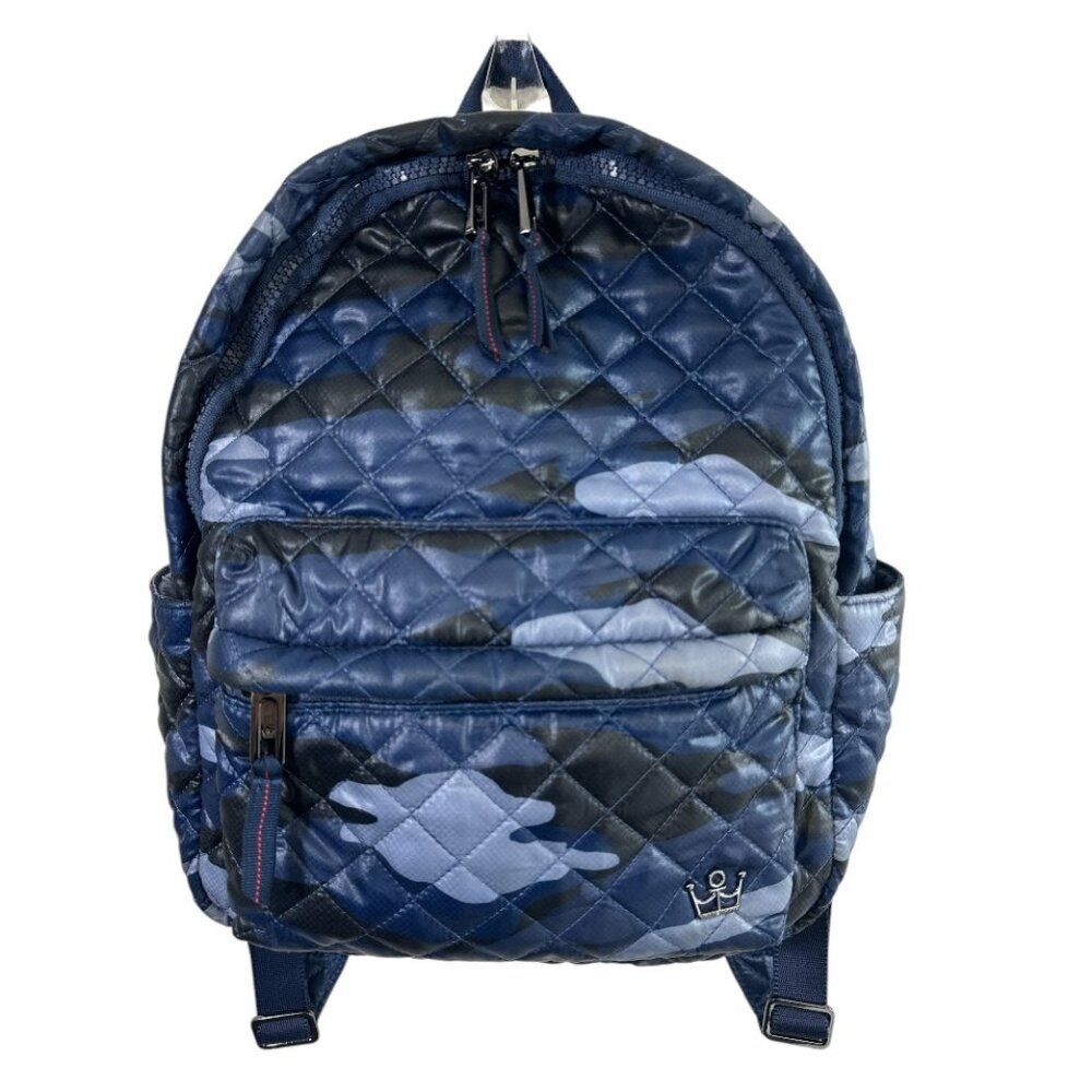 OLIVER THOMAS Bag Women's Quilted Mini Backpack Blue Camo